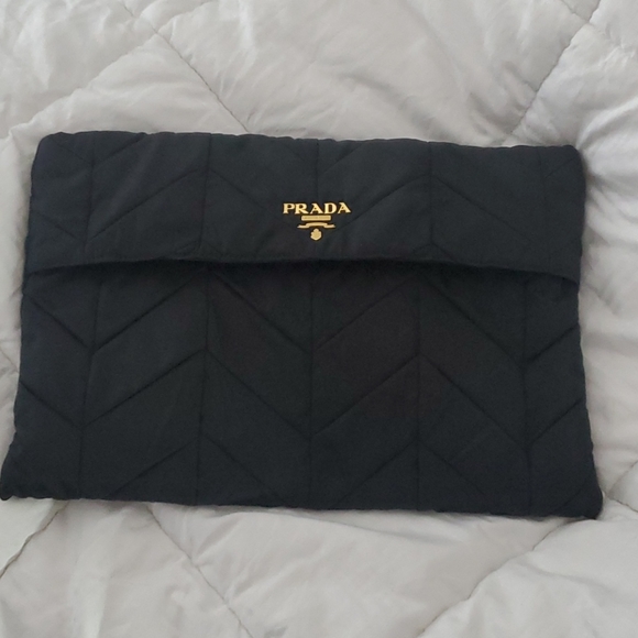 Prada Large Chevron Quilted Nylon Clutch - Picture 2 of 7